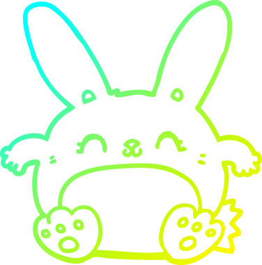 Bir insan tarafından çizilmiş bir çizgi film tavşanı çizimi