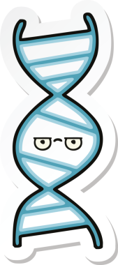 Bir insan tarafından çizilmiş şirin bir DNA ipliğinin çıkartması.