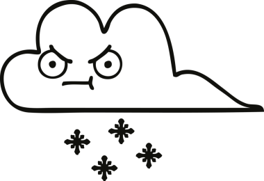 Bir insan tarafından çizilmiş fırtına kar bulutu çizimi