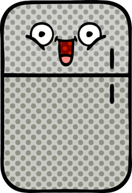 Bir insan tarafından çizilmiş buzdolabı karikatürü.