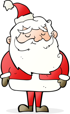 Bir insan tarafından çizilmiş Noel Baba çizgi filmi.