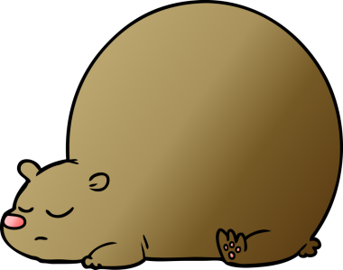 Bir insan tarafından çizilmiş çizgi film ayısı.