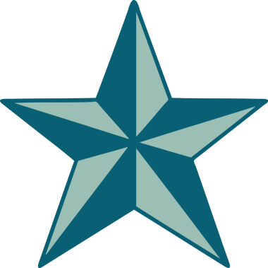 Bir insan tarafından çizilmiş bir yıldızın ikonik dövme şekli