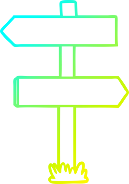 Bir insan tarafından çizilmiş bir çizgi tabelanın soğuk gradyan çizgisi.