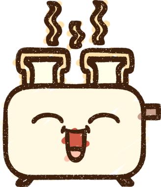 Bir insan tarafından çizilen tost makinesi tebeşiri