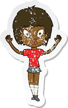 Bir insan tarafından çizilmiş bir karikatürün gerilimli çıkartması.