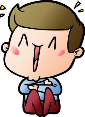 Bir insan tarafından çizilmiş mutlu bir adam.