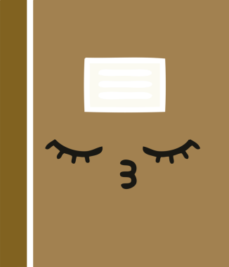 Bir insan tarafından çizilmiş düz renkli bir defter çizimi