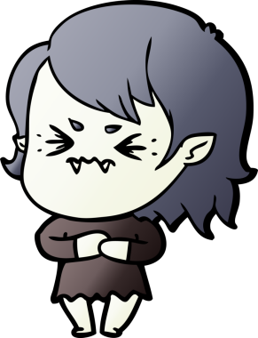 Bir insan tarafından çizilmiş kızgın vampir kız.