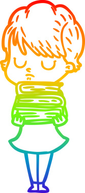 gökkuşağı gradyan çizimi bir insan tarafından çizilmiş bir karikatür kadın