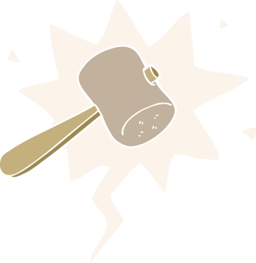 bir insan tarafından çizilmiş eski usul konuşma baloncuklu çizgi film tokmağı