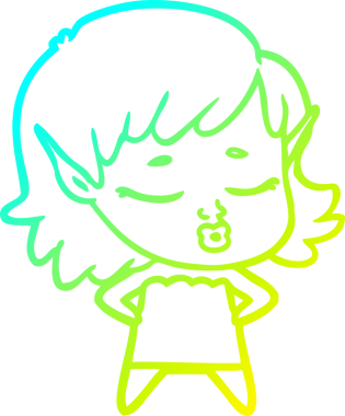 Bir insan tarafından çizilmiş güzel bir elf kızı çizimi.