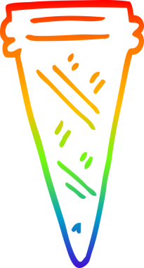 Bir insan tarafından çizilmiş karikatür dondurma külahının çizimi.