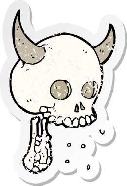 Bir insan tarafından çizilmiş ürkütücü bir karikatürün gerilimli yapıştırması.