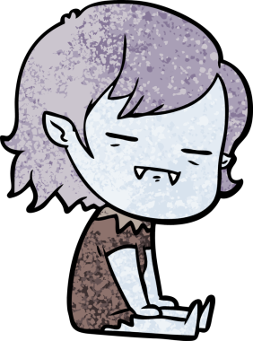 Bir insan tarafından çizilmiş ölümsüz vampir kız çizgi filmi.