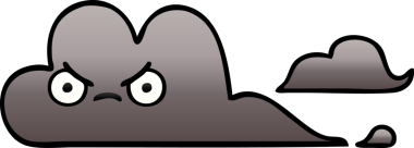 Bir insan tarafından çizilmiş bir fırtına bulutunun gölgelenmiş karikatürü