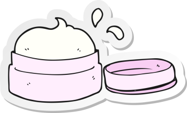 Bir insan tarafından çizilmiş yüz kreminin çıkartması.