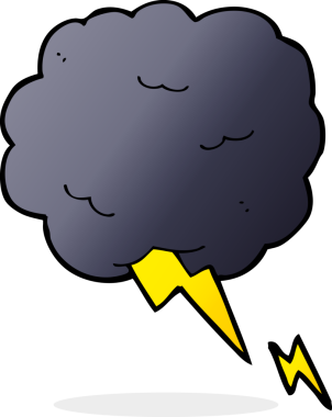 Bir insan tarafından çizilmiş gökgürültüsü bulutu sembolü.