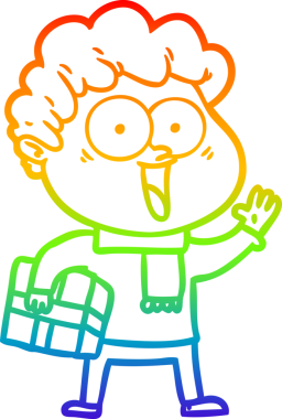 Bir insan tarafından çizilmiş mutlu bir adamın çizgi çizimi.