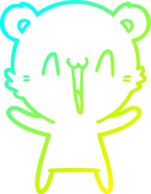 Bir insan tarafından çizilen mutlu ayı karikatürünün soğuk gradyanı.