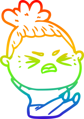 Bir insan tarafından çizilmiş kızgın bir karikatür çizimi.