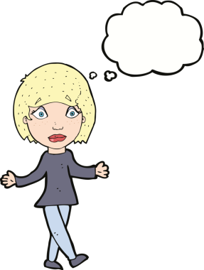 Bir insan tarafından çizilmiş düşünce balonlu bir karikatür.