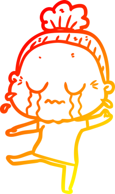 Bir insan tarafından çizilmiş, ağlayan bir karikatür çizimi.