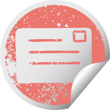 Bir insan tarafından çizilmiş bir mektubun sıkıntılı, dairesel soyma etiketi.