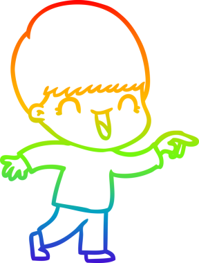 gökkuşağı gradyanı çizimi bir insan tarafından çizilmiş mutlu bir çizgi film çocuğu