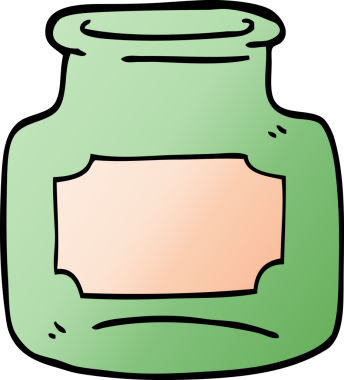 Bir insan tarafından çizilmiş karalama kavanozu.