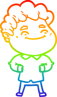 Bir insan tarafından çizilmiş gökkuşağı gradyan çizgi çizimi.