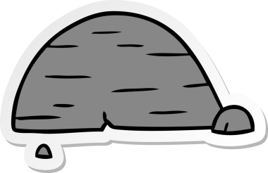 Bir insan tarafından çizilmiş gri kaya parçasının el çizimi karikatürü