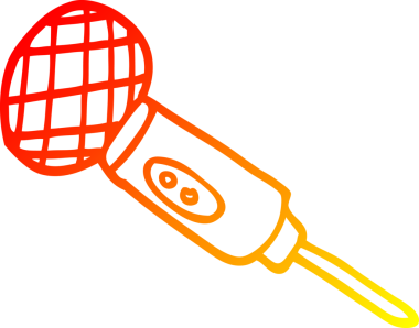 Bir insan tarafından çizilen çizgi film mikrofonunun sıcak gradyan çizimi