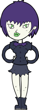 Bir insan tarafından çizilmiş güzel vampir kız çizgi filmi.