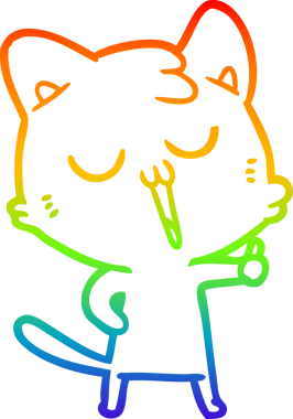 gökkuşağı gradyan çizgi çizimi bir insan tarafından çizilmiş bir çizgi film kedisi