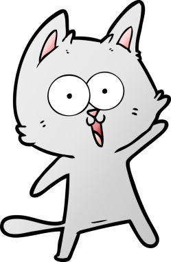 Bir insan tarafından çizilmiş komik çizgi film kedisi.