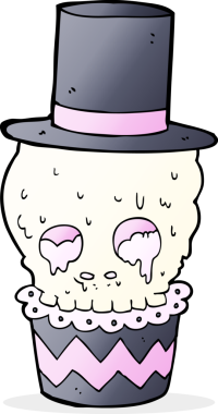 Bir insan tarafından çizilmiş ürkütücü cadılar bayramı çöreği.