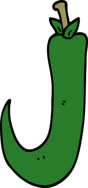 Bir insan tarafından çizilmiş kırmızı biber karalaması.