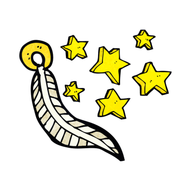 Bir insan tarafından çizilmiş bir tılsım tüyü.