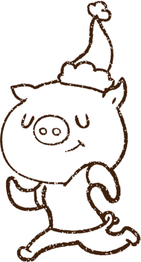 Bir insan tarafından çizilen neşeli domuz kömürü.