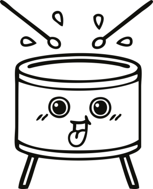 Bir insan tarafından çizilmiş davul çizimi