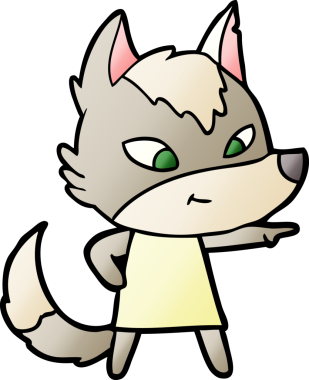 Bir insan tarafından çizilmiş dost canlısı bir kurt.