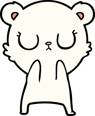 Bir insan tarafından çizilmiş barışçıl karikatür kutup ayısı