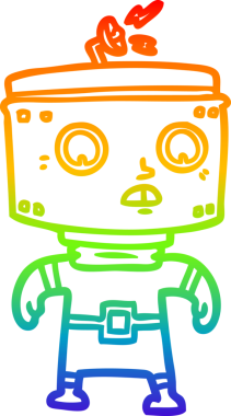 gökkuşağı gradyan çizgisi bir insan tarafından çizilmiş robot çizgi