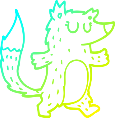 Bir insan tarafından çizilmiş bir kurdun soğuk çizgi çizimi.