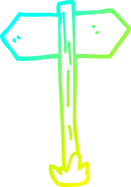 Bir insan tarafından çizilmiş soğuk gradyan çizgi çizimi.