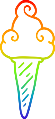 gökkuşağı gradyanı çizimi bir insan tarafından çizilmiş dondurma çizgi filmi