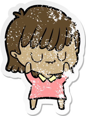 Bir insan tarafından çizilmiş karikatür bir kadının sıkıntılı çıkartması.