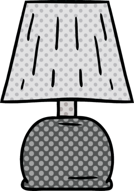 Bir insan tarafından çizilmiş bir lambanın el çizimi karikatürü.