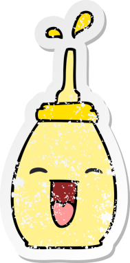 Bir insan tarafından çizilmiş garip bir el çizimi mutlu bir hardal.